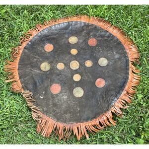 Rare 1960’s MCM 100% Leather Pillow Cover Hippy Boho Style Needs TLC